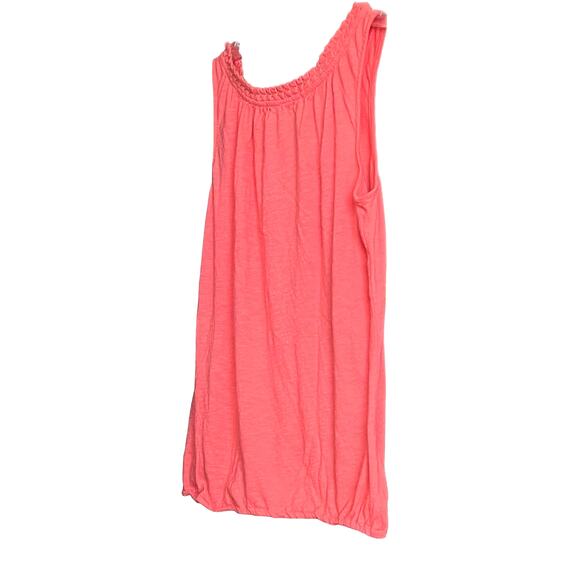 OLD NAVY V-NECK TANK TOP, SP, PEACH, FRONT TIE, NECK RUFFLES, ELASTIC WAIST - Picture 5 of 9